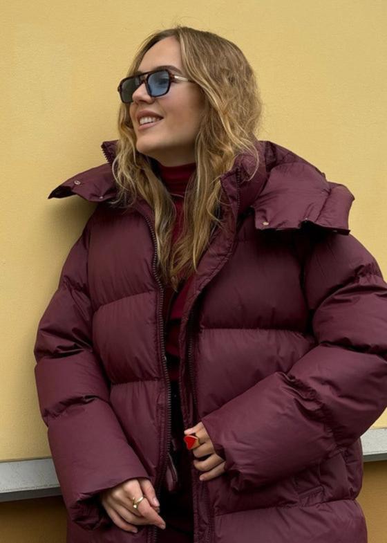 Luvik | Burgunderfarget Puffer-jakke - Luksus Vinter Komfort