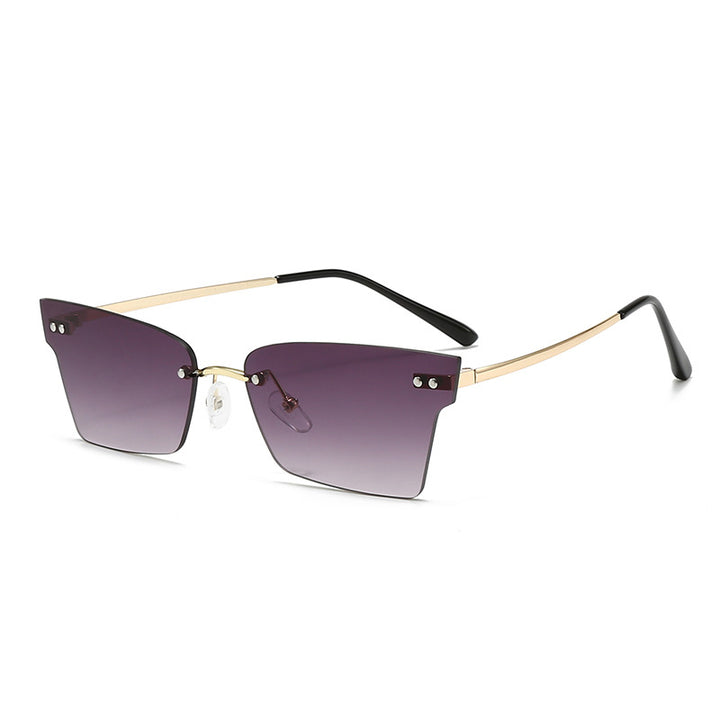 Dame trendy geometrisk solbrille med ultralett ramme Luvikno