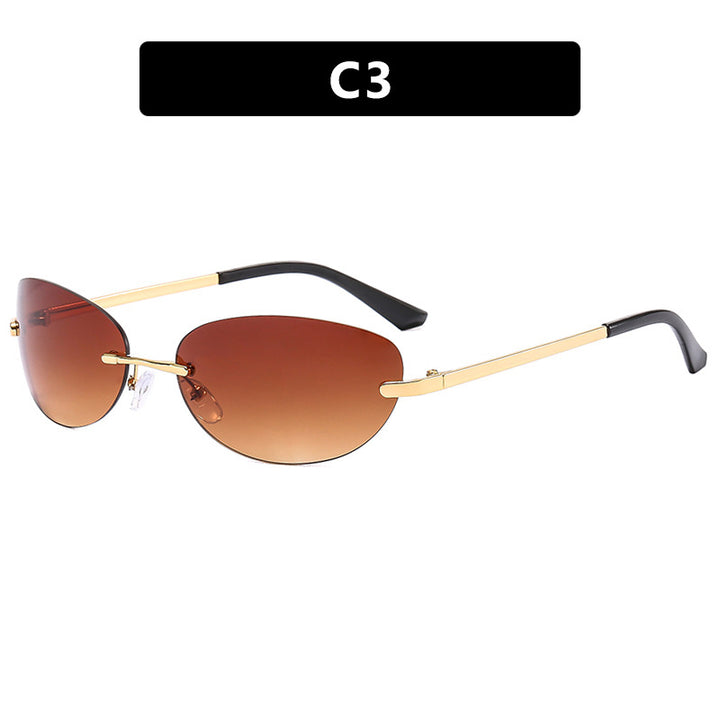 Dame modische Cat-Eye solbriller med smal metallramme og polarisert glass Luvikno