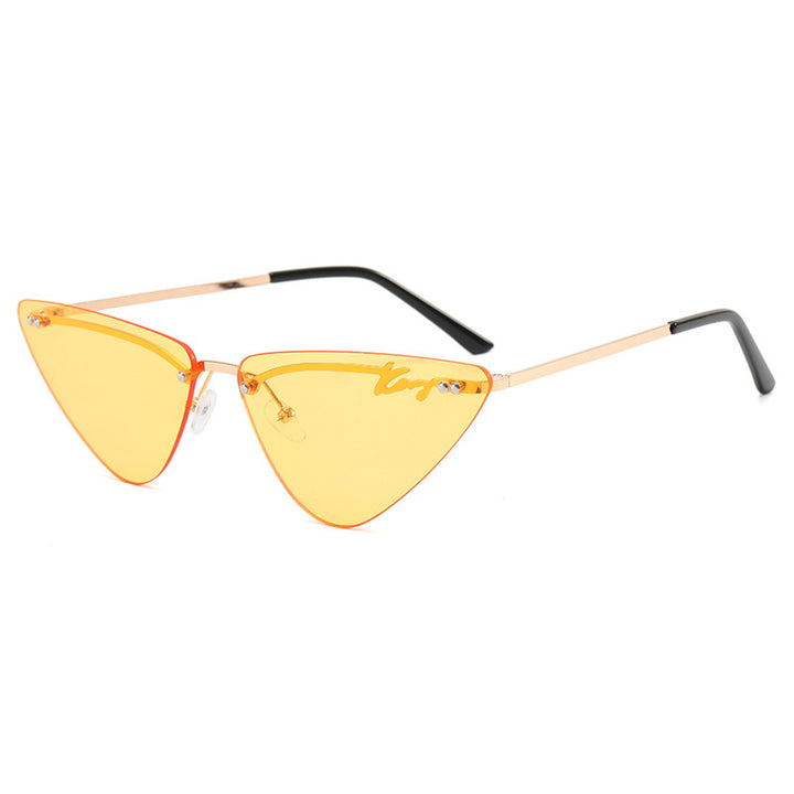 Dame Trendy Cat-Eye Solbriller med feminin ramme Luvikno
