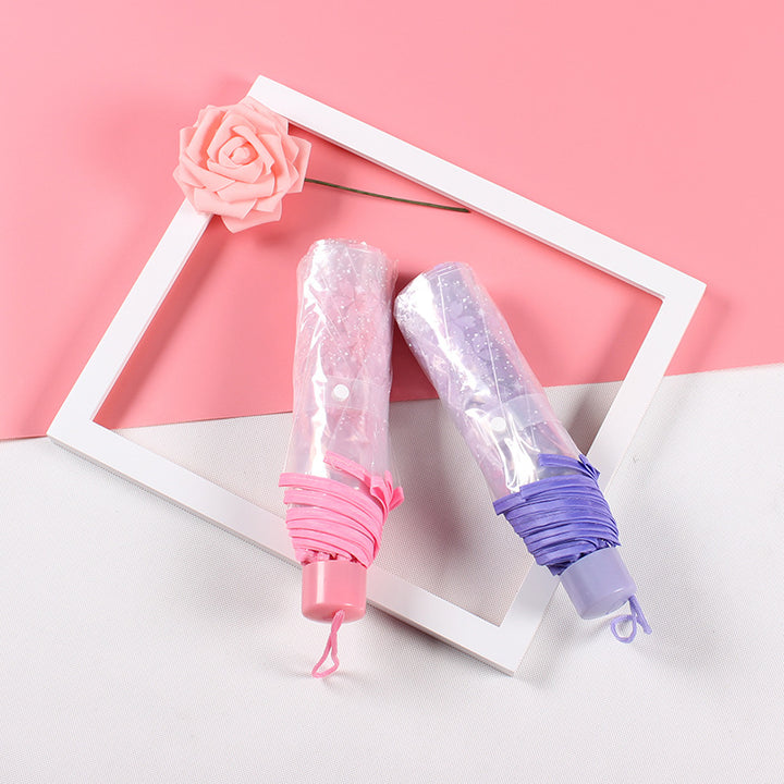 Damer elegant og bærbar paraply med blomsterdesign Luvikno