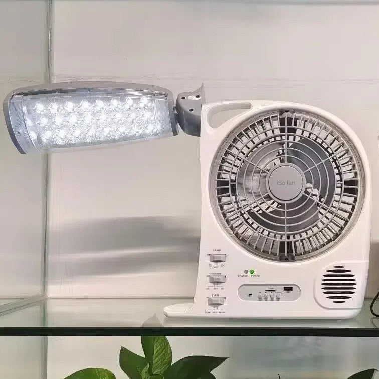 Dame Eks portable vifte med LED-lampe og USB-tilkobling Skanto