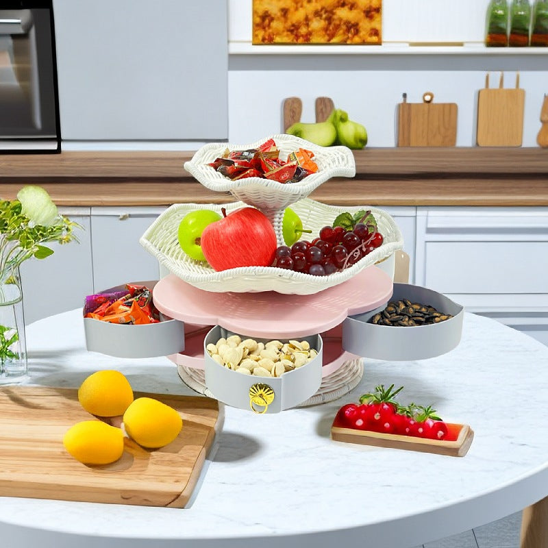 Dame Etagere laget av flettet materiale Luvikno