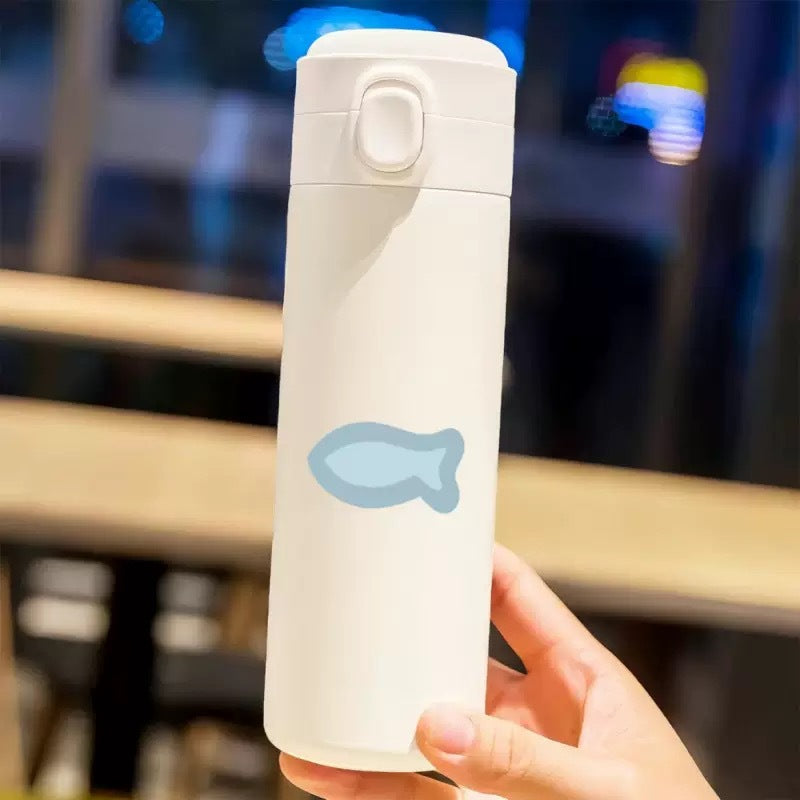 Damen Isoliertrinkflasche mit sicherem Klappverschluss und niedlichem Katzendesign Luvikno