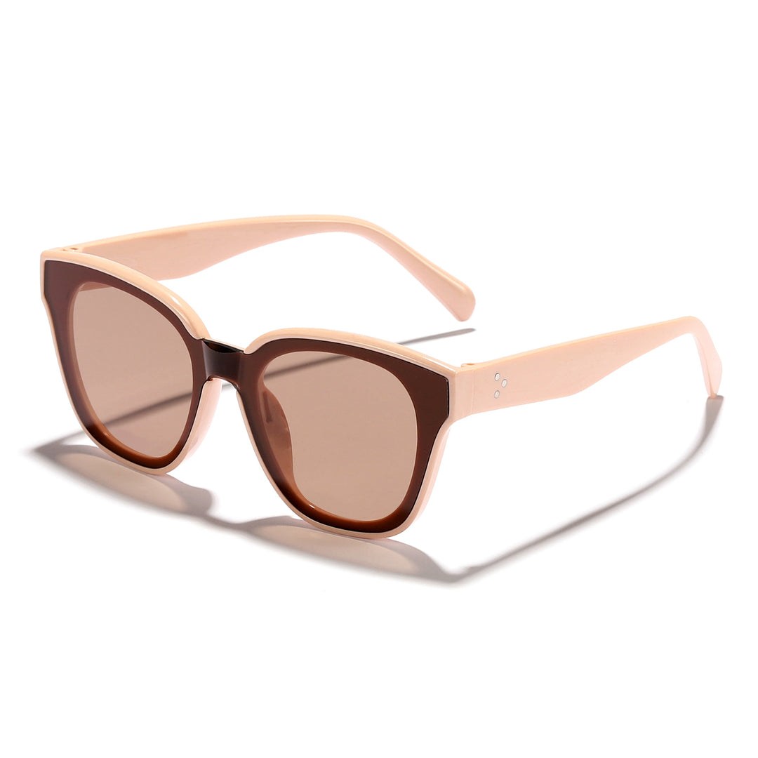 Dame moteriktig solbrille med bred ramme og myke linser Luvikno
