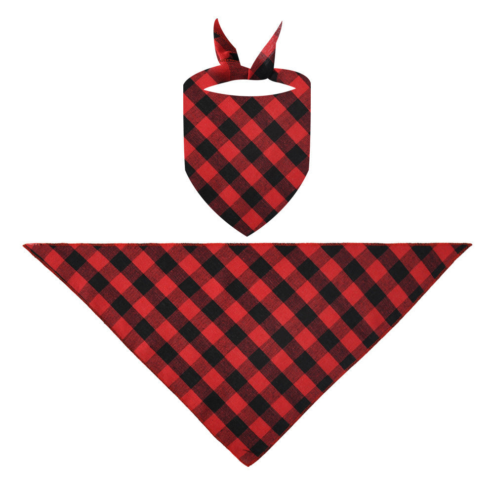 Luvik | "2025 Perhe Joulu" Kirjainpainatus Musta & Punainen Ruudullinen Perhe Yhteensopiva Harmaa Pyjama Koiran Bandana