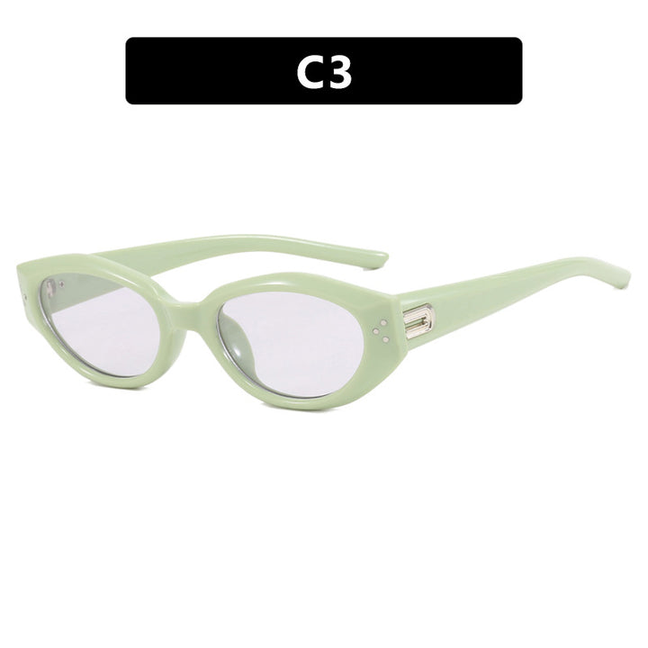 Dame Cat-Eye solbrille med aksentuerte transparente ramme og UV-beskyttelse Luvikno