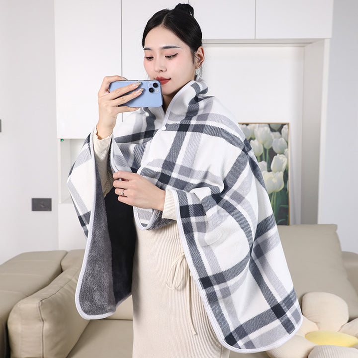 Dame elegant varmholdende Poncho-teppe Luvikno
