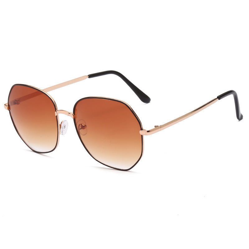 Damer moteriktig solbrille med åttekantet form og polarisert glass Luvikno
