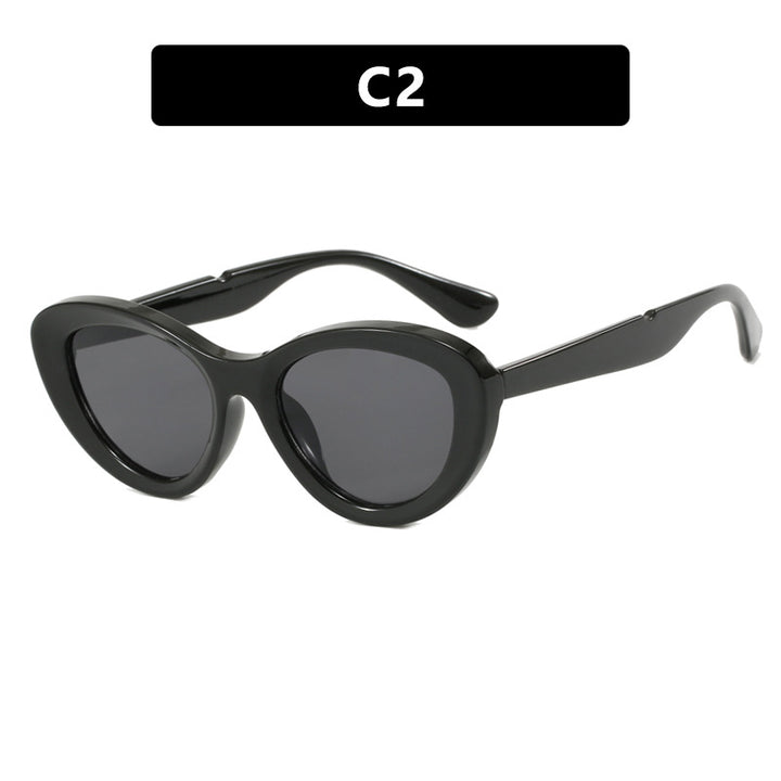 Dame Cat-Eye solbriller med stilfull plastramme og polariserte glass Luvikno