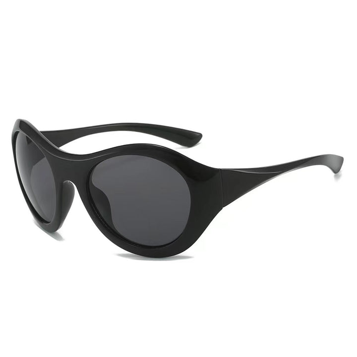 Dame Mote Oval Solbrille med gjennomsiktig ramme Luvikno