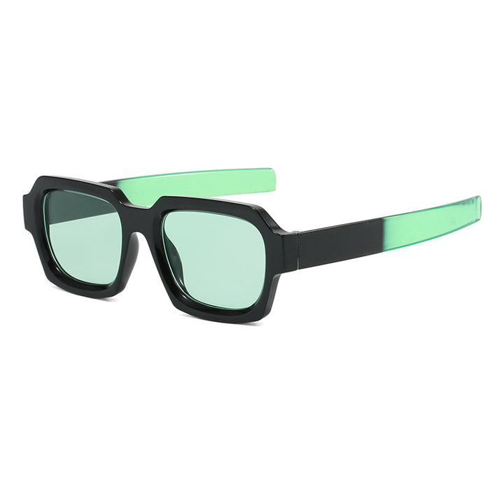 Dame moteriktig stilfull kvadratisk solbrille med kontrasterende ramme Luvikno
