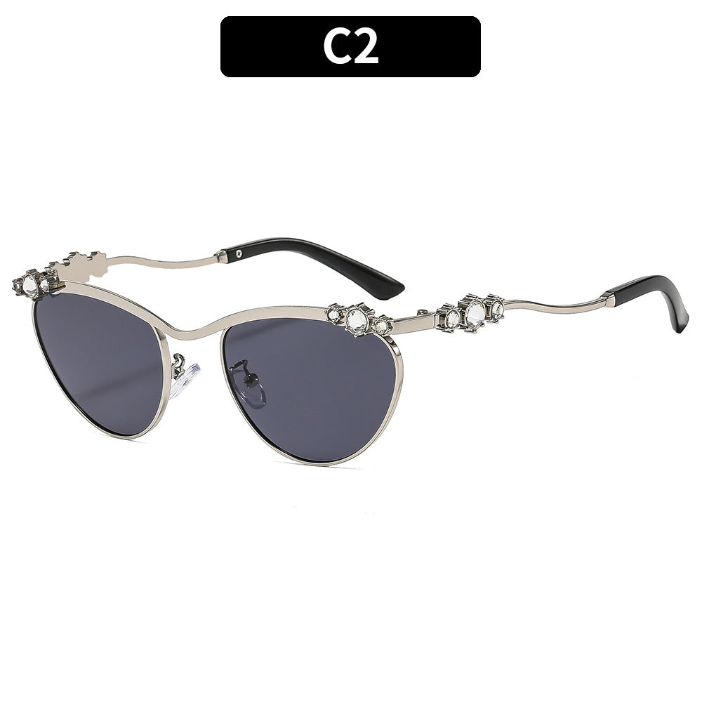 Dame Designer-solbrille med glitrende detaljer Luvikno