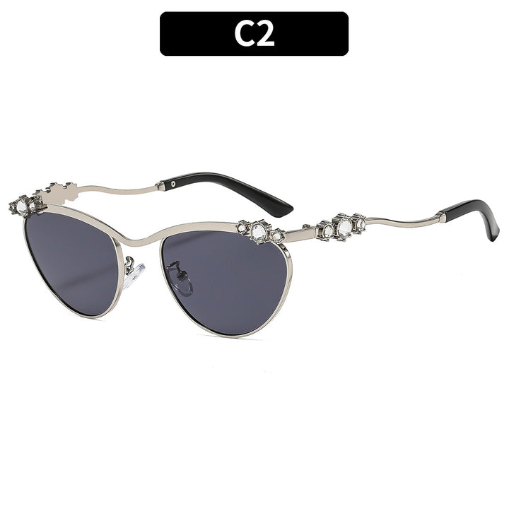 Dame Designer-solbrille med glitrende detaljer Luvikno
