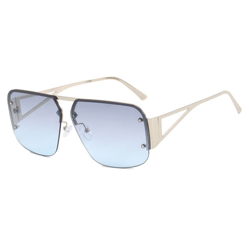 Dame futuristisk solbrille med firkantet ramme og speilende glass Luvikno