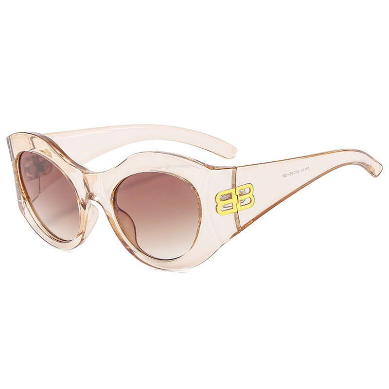 Dame Designer Cat-Eye solbrille med elegant profil og UV-beskyttelse Luvikno