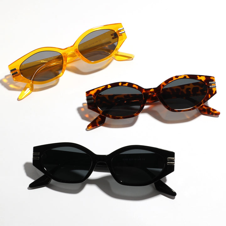 Dame geometrisk solbrille i ikonisk design Luvikno