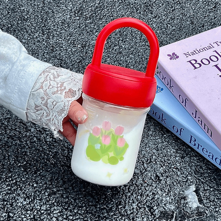 Damen umweltfreundliche Trinkflasche mit praktischem Tragegriff Luvikno