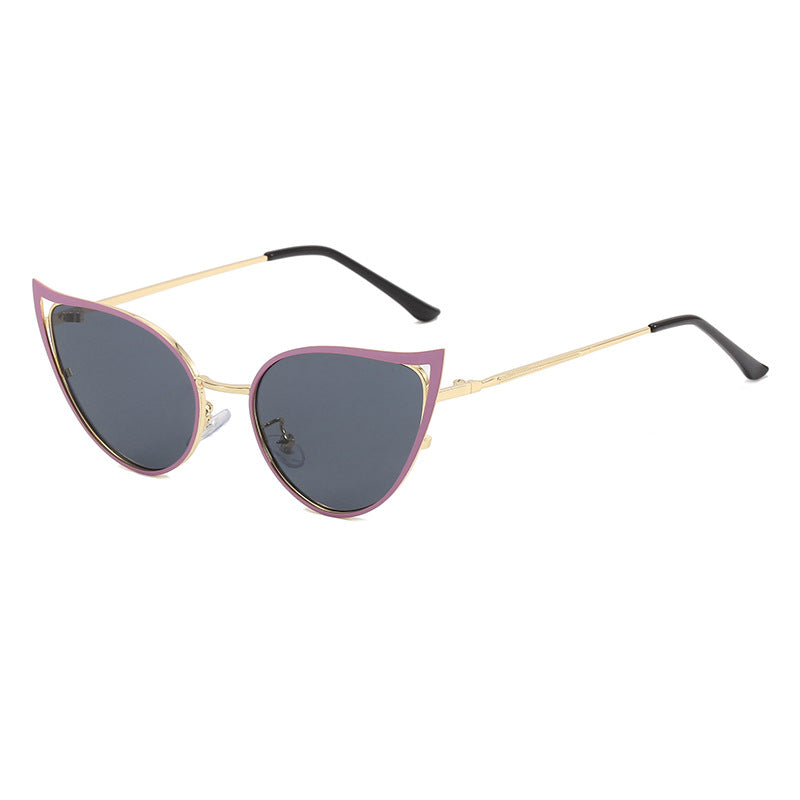Dame cat-eye solbriller med elegant metallramme og UV-beskyttelse Luvikno