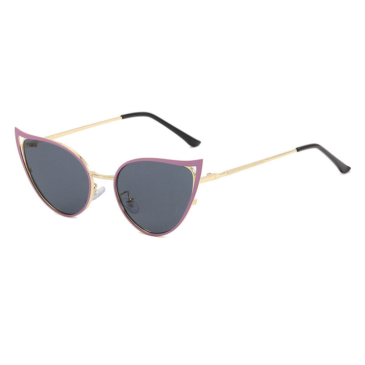 Dame cat-eye solbriller med elegant metallramme og UV-beskyttelse Luvikno