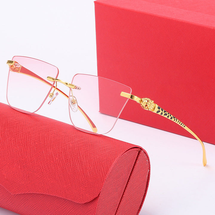 Dame Geometrisk Solbrille med elegant gullfarget detalj Luvikno