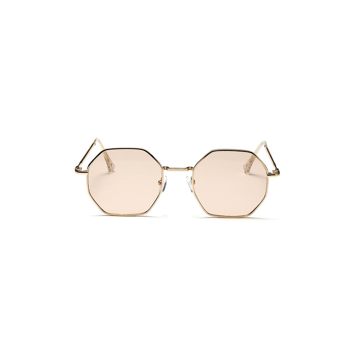Dame oktagonal solbrille med elegante metallaksenter Luvikno