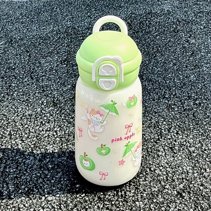 Damen Isolier-Trinkflasche mit verspieltem Tierdesign und sichergestelltem Klappverschluss Luvikno