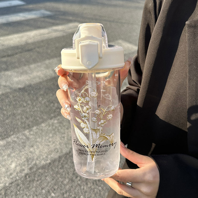 Dame Isolasjon Drikkeflaske med elegant blomsterdesign Luvikno