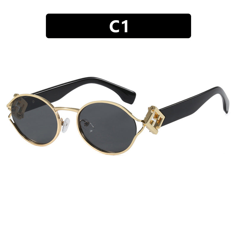 Dame moter solbrille med elegant metallramme og UV-beskyttelse Luvikno