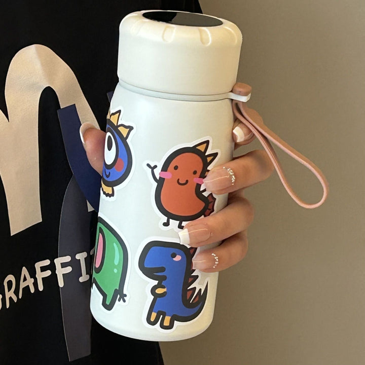 Damen stilvolle Wasserflasche mit witzigen Aufklebermotiven Luvikno