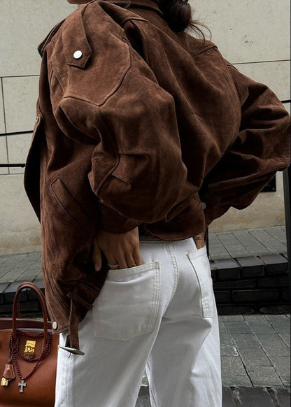 Luvik | Nubuck Moto Bomber Jacket