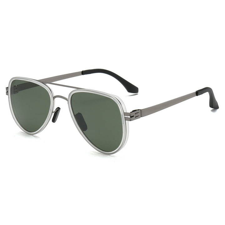 Dame Aviator-solbriller med robust metallramme og polariserte linser Luvikno