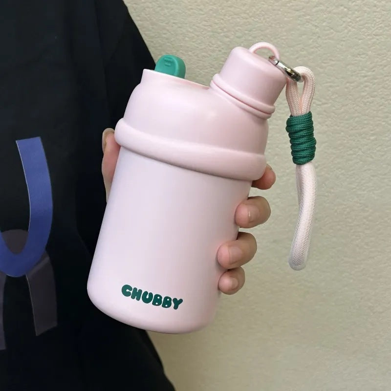 Damen Sportliche Wasserflasche mit praktischem Trageband Luvikno