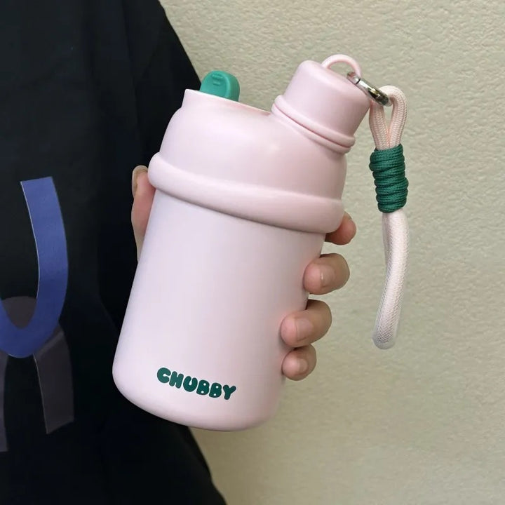 Damen Sportliche Wasserflasche mit praktischem Trageband Luvikno