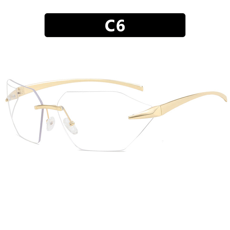 Damer geometrisk solbrille med elegant metallramme og polarisert glass Luvikno