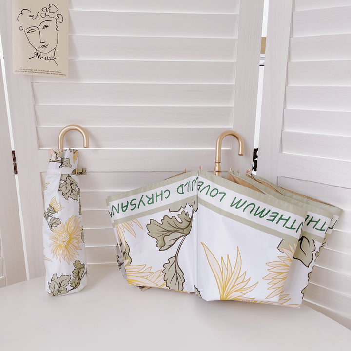 Dame elegant sammenleggbar paraply med hjerteformet design Luvikno