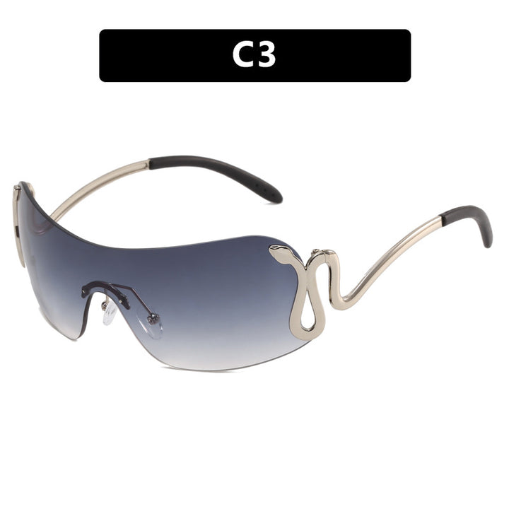 Damer futuristisk sportssolbrille med lekent design Luvikno
