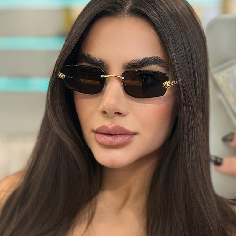 Dame elegant Halvram solbrille Luvikno