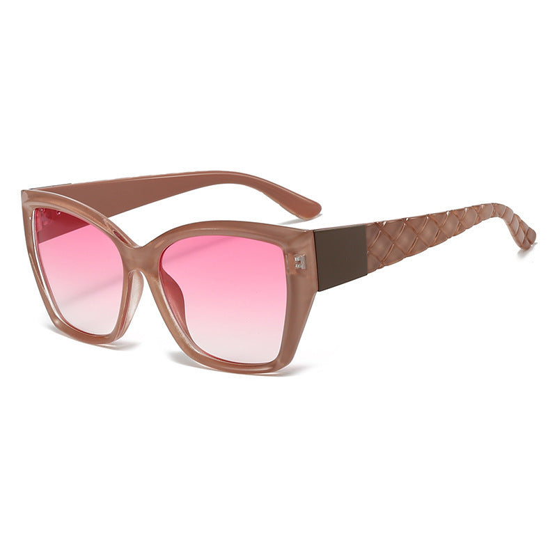 Dame Oversized Cat-Eye Solbriller med stilige aksenter Luvikno