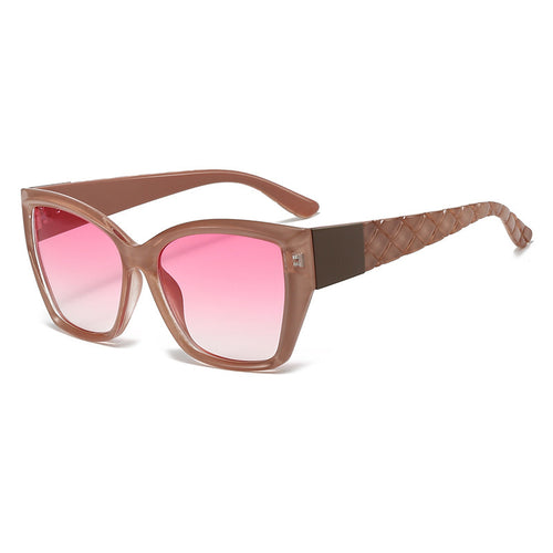 Dame Oversized Cat-Eye Solbriller med stilige aksenter Luvikno