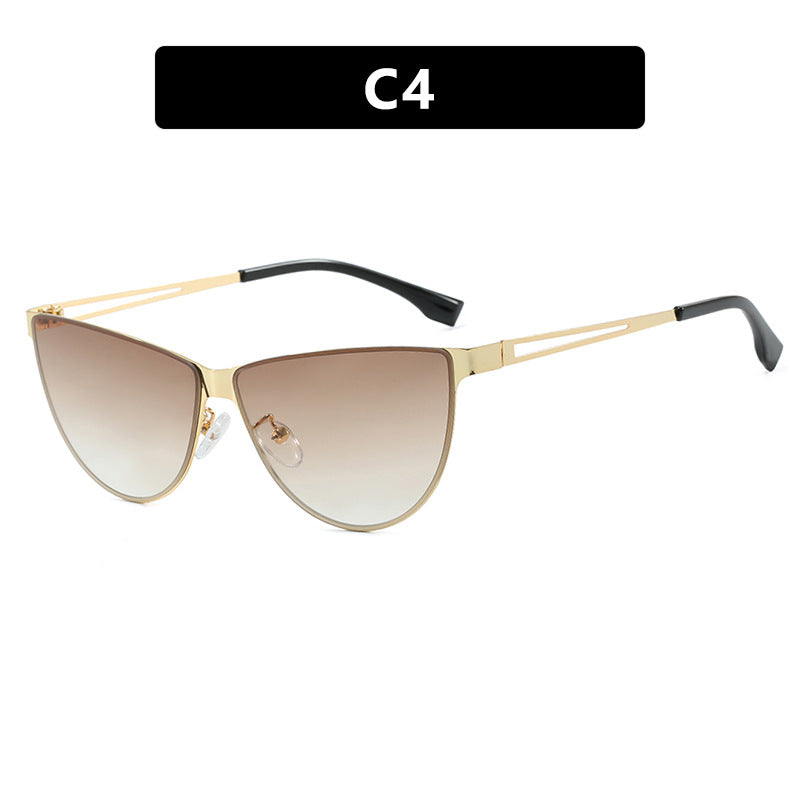Dame Cat-Eye solbriller med stilfull metallramme og beskyttende UV-filter Luvikno