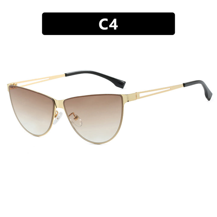Dame Cat-Eye solbriller med stilfull metallramme og beskyttende UV-filter Luvikno
