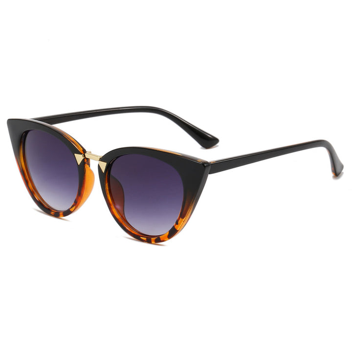 Dame Cat-Eye solbrille med elegant gull detaljer Luvikno