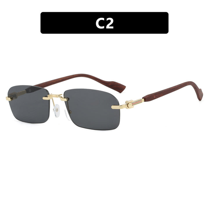 Dame solbrille med elegant metallramme og stilige tre detaljer Luvikno