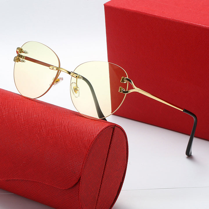 Damer elegant Cat-Eye solbriller med gullsenter og UV-beskyttelse Luvikno