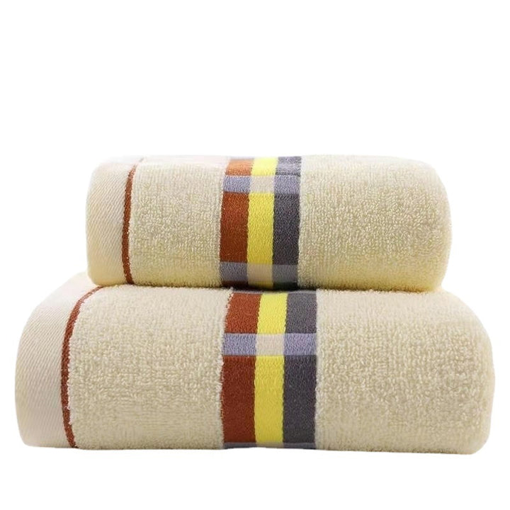 Dame Frotte Håndkle med elegant stripebård Luvikno