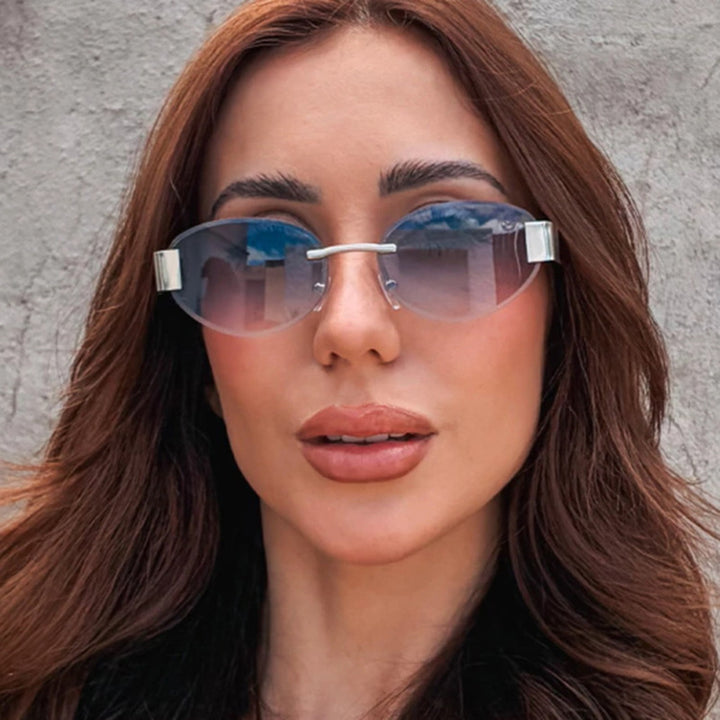Dame glamorøs solbrille med klar, elegant ramme og beskyttende UV-filter Luvikno