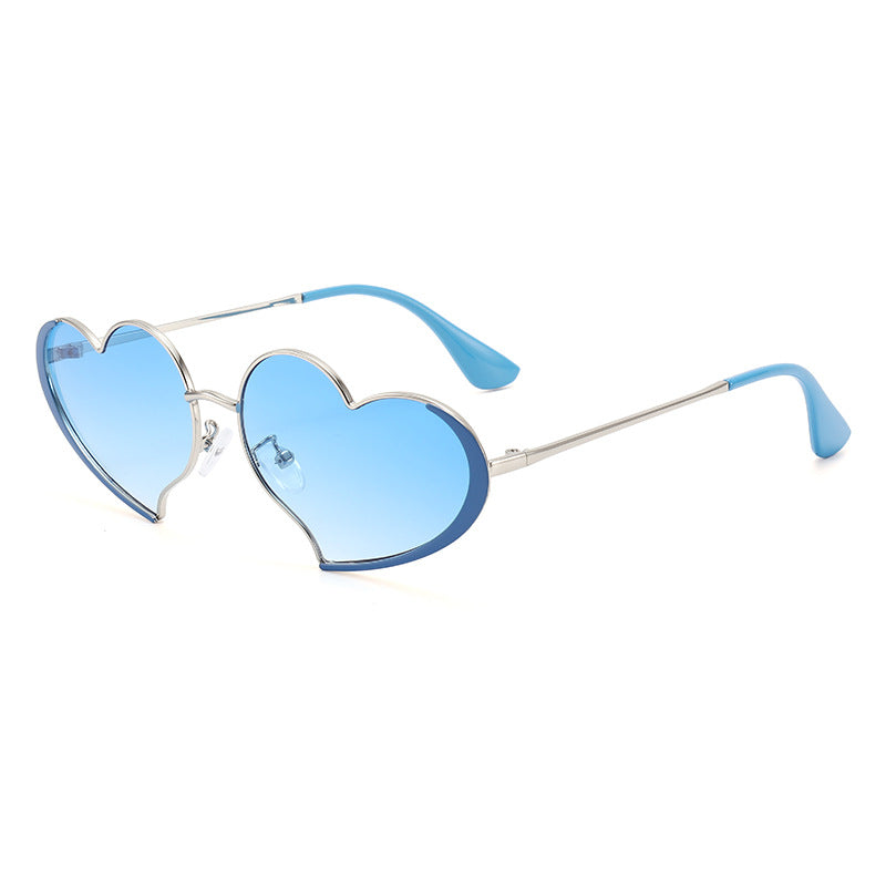 Dame hjerteformet solbrille med glamorøs ramme Luvikno
