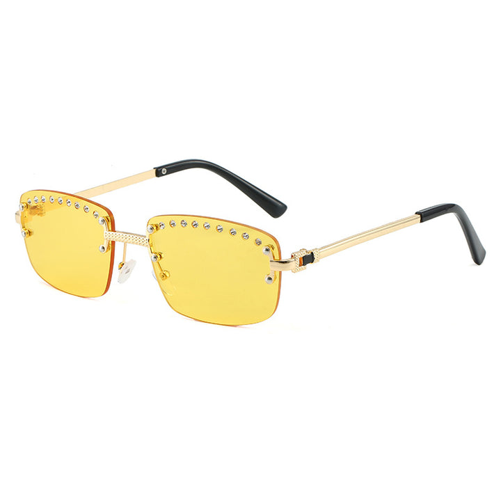 Dame elegant solbrille med glitrende krystallakenter Luvikno