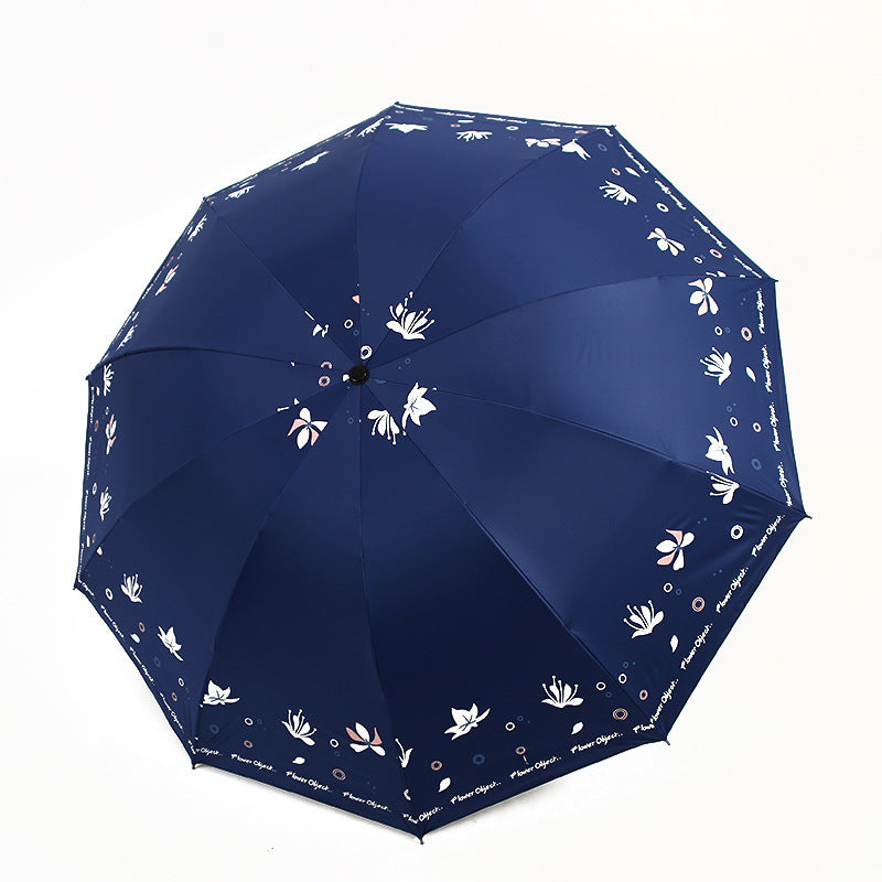 Kvinne elegant paraply med blomstertrykk design Luvikno